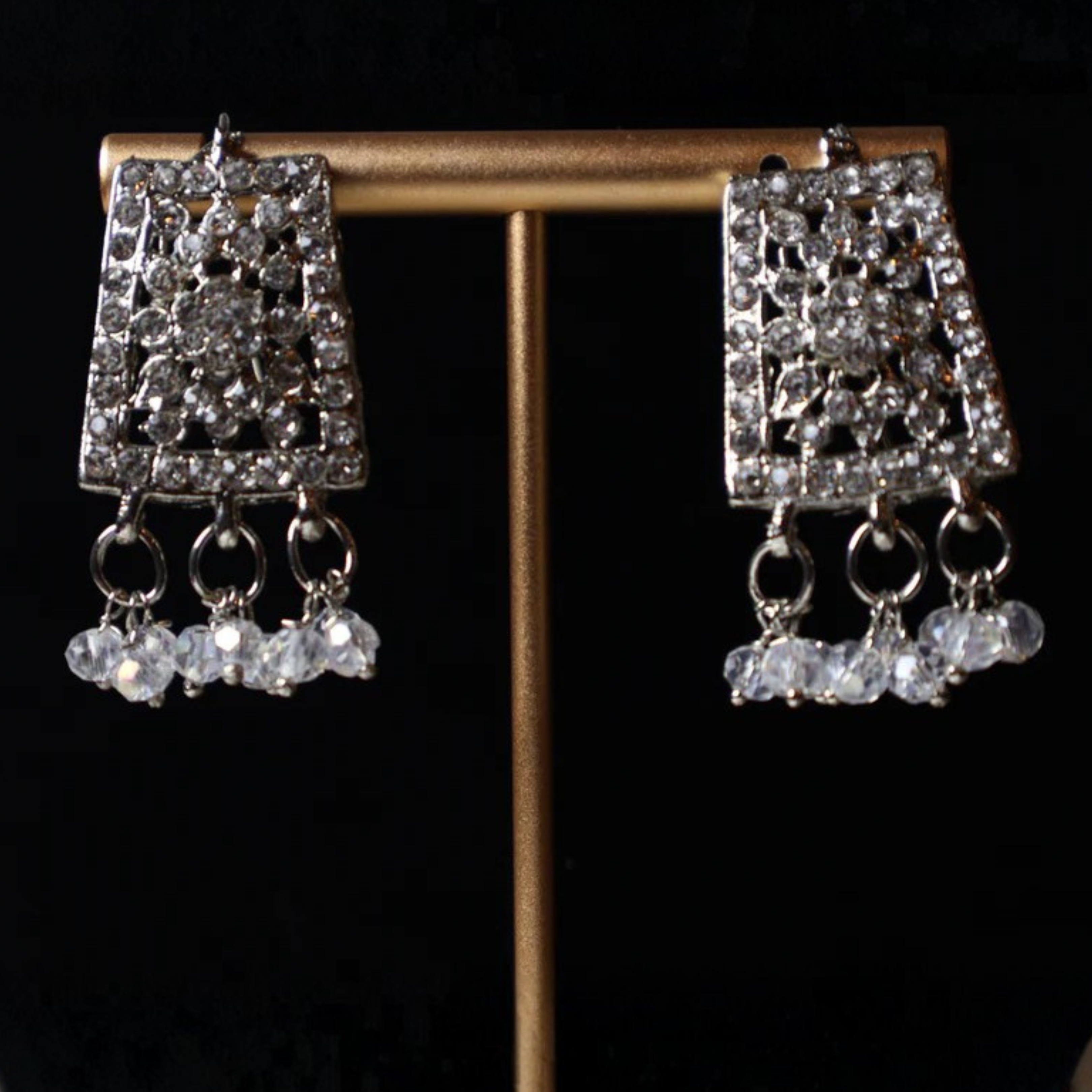ALMAS silver-tone crystal kundan-style choker set with tikka and earrings